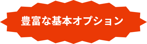 豊富な基本オプション